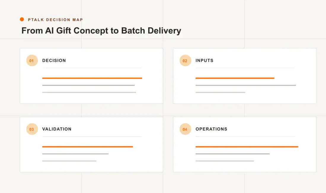 From AI Gift Concept to Batch Delivery decision map