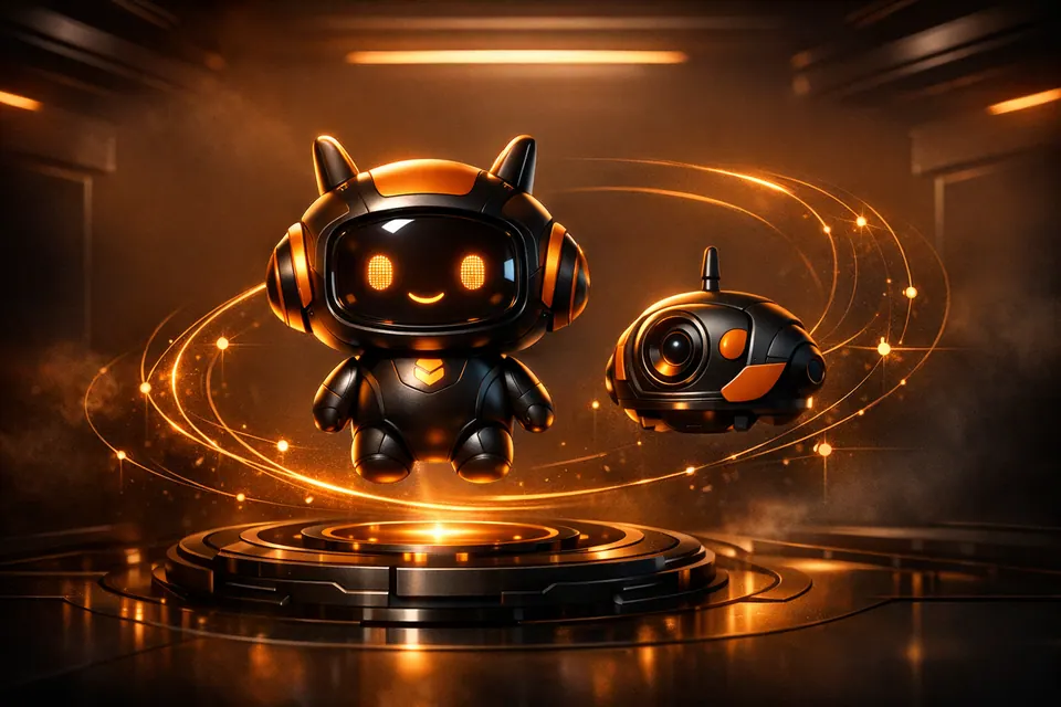 AI toys 3D scene